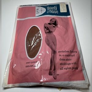 vintage package of seamless pantyhose from the 1960s natural beige